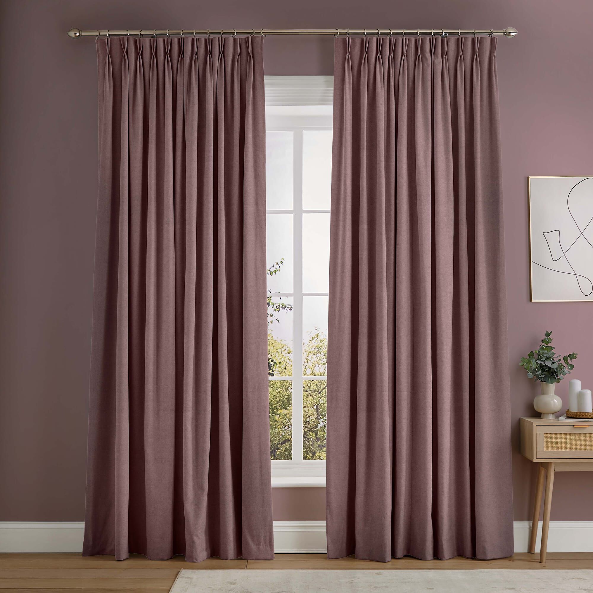Linum Dusky Pink Curtains Linum Dusky Pink Curtains