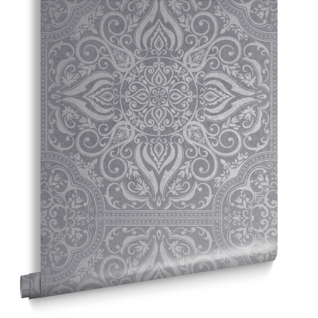 Souk Tile Pewter Wallpaper Souk Tile Pewter Wallpaper