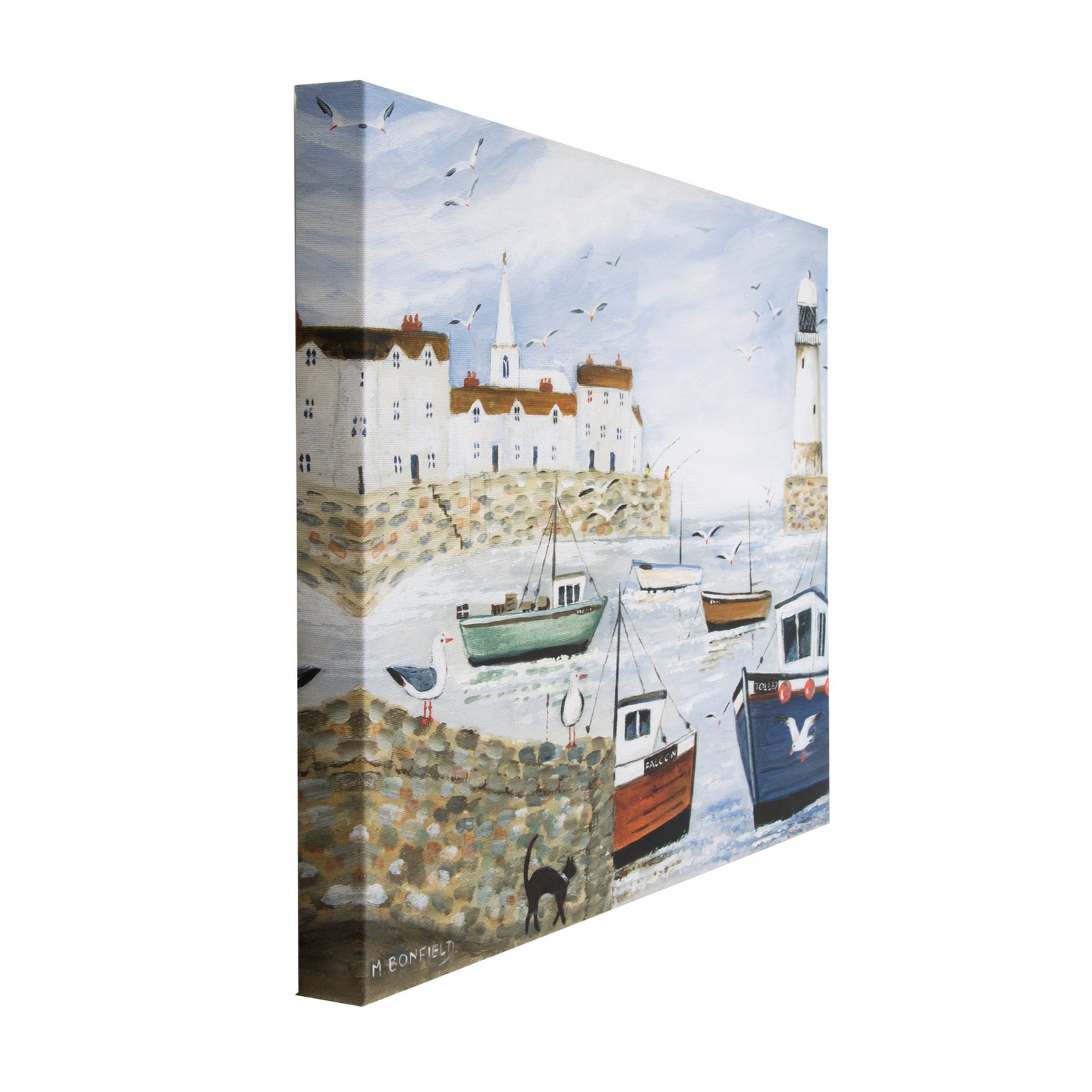 Harbourside Lighthouse Printed Canvas Wall Art