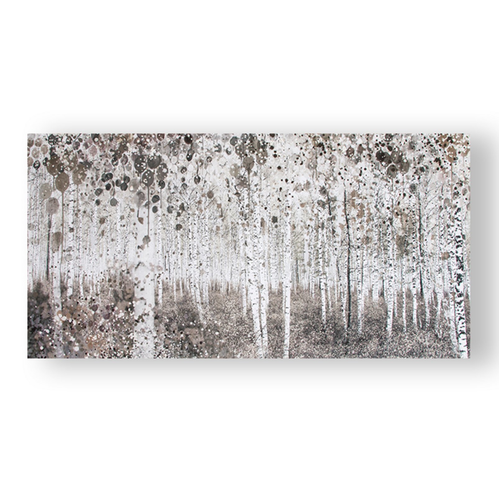 Neutral Watercolour Woods Printed Canvas Wall Art