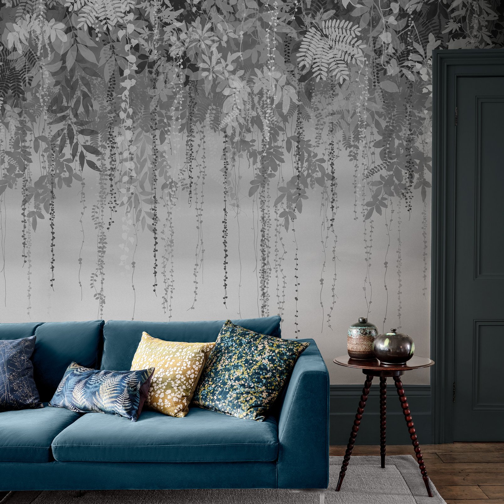 Enchanted Vale Charcoal Bespoke Mural