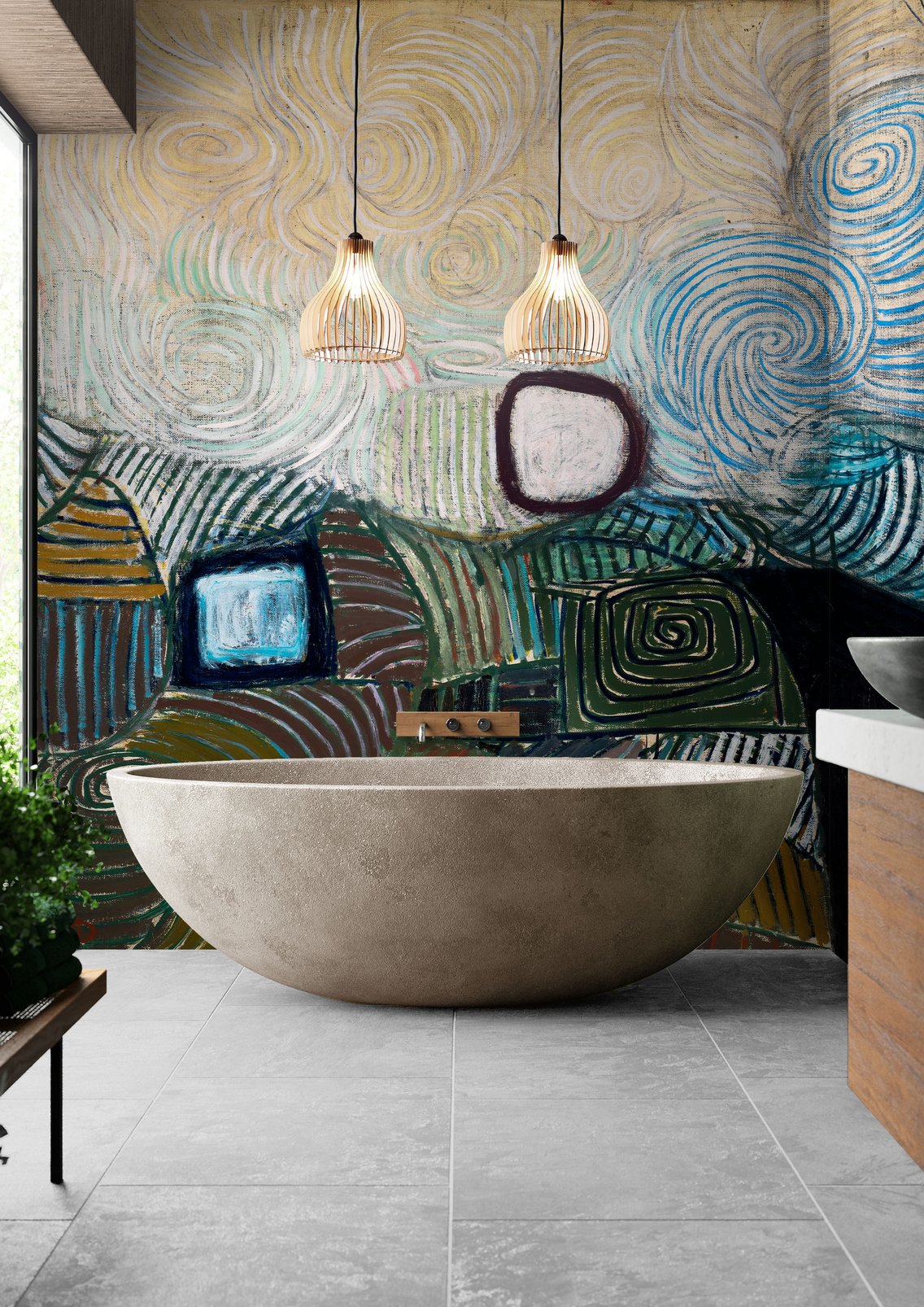 Pasmore Spiral Motif Bespoke Mural