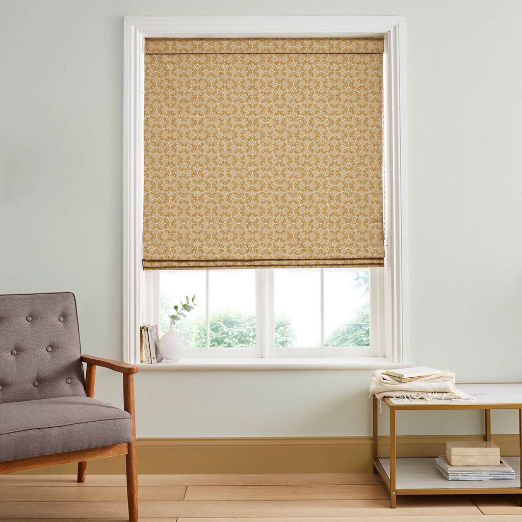 Hopwood Cottage Ochre Roman Blind Hopwood Cottage Ochre Roman Blind