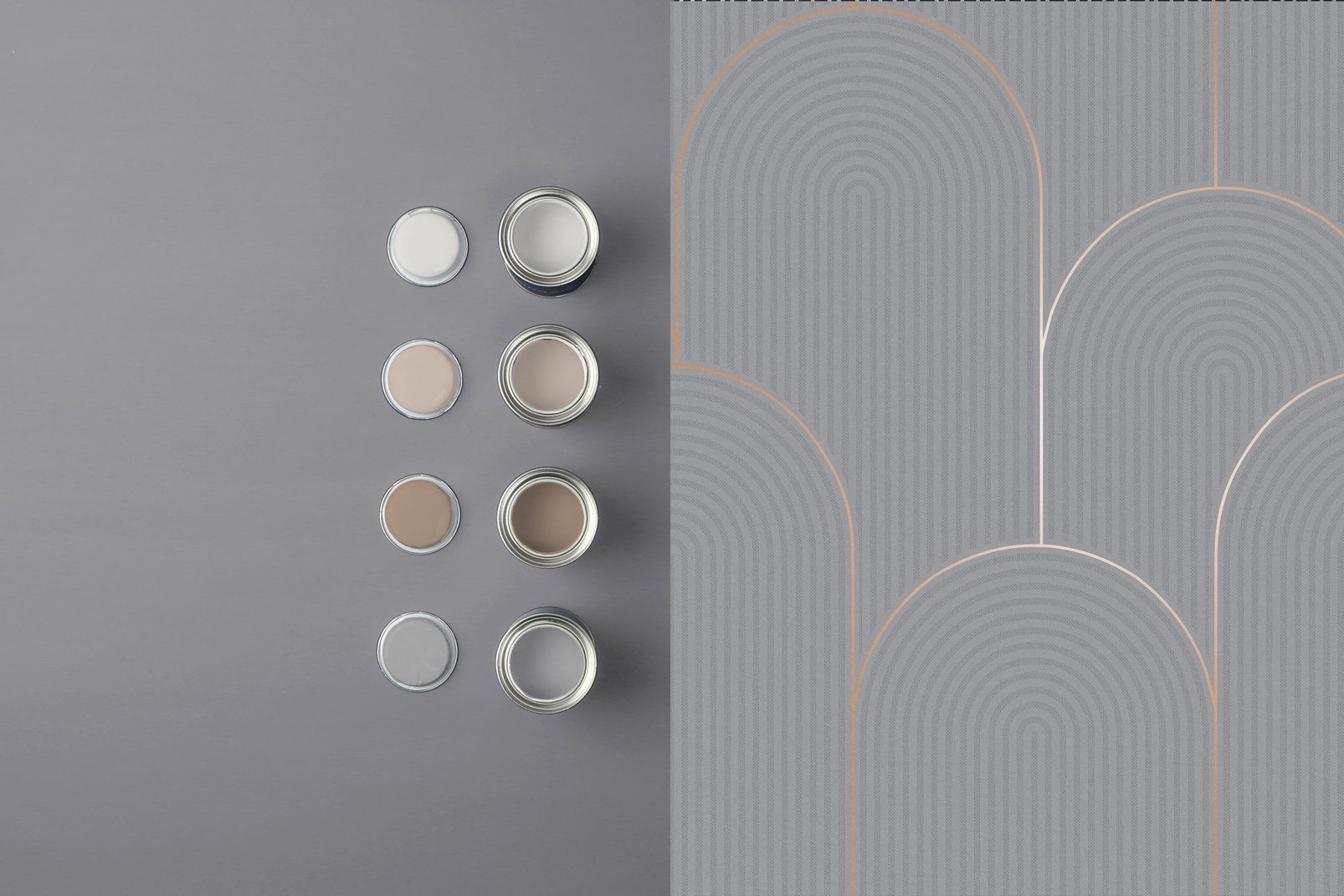 Lancet Grey & Rose Gold Wallpaper