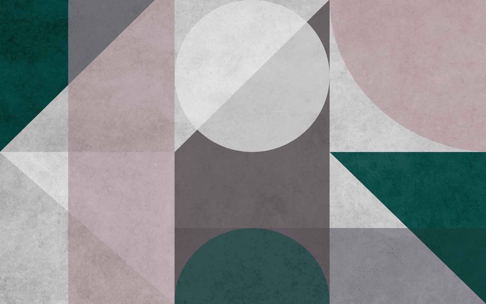 Abstract Geo Pink & Green Bespoke Mural