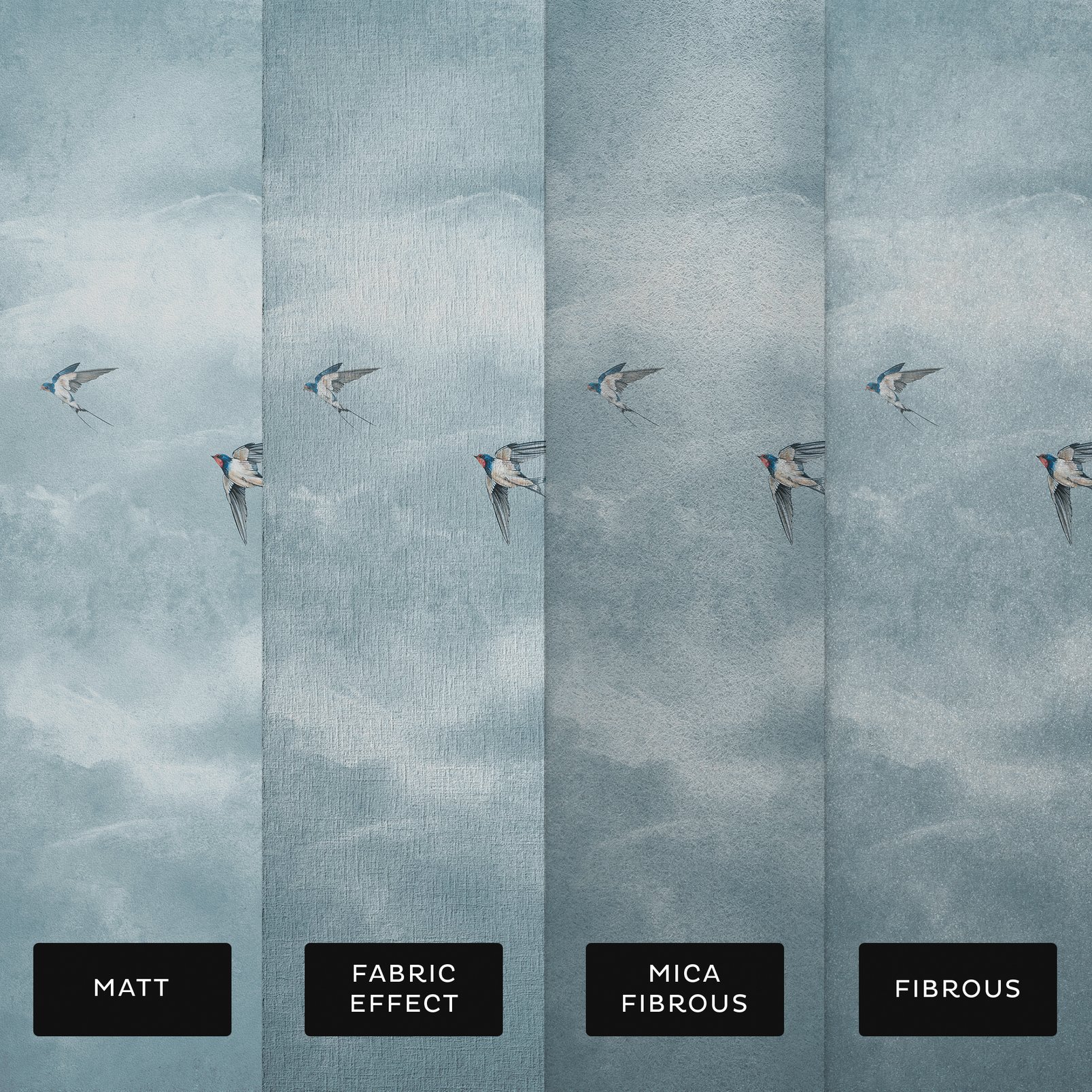 Flight of Swallows Daybreak Bespoke Mural