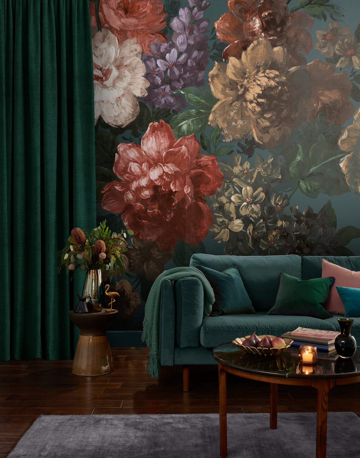 Bloem Teal Bespoke Mural Bloem Teal Bespoke Mural