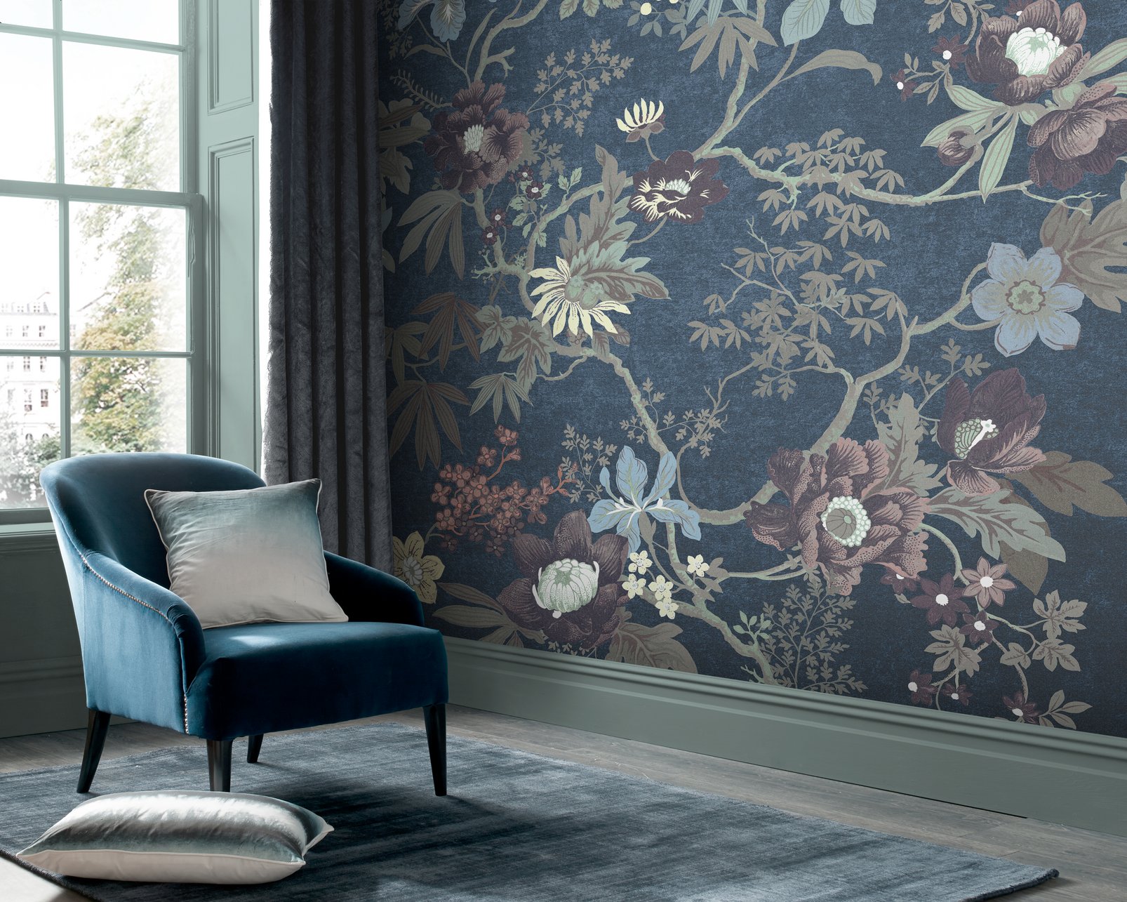 Kimono Teal Bespoke Mural Kimono Teal Bespoke Mural