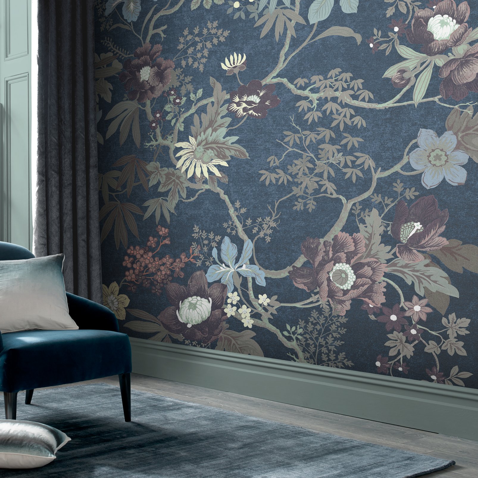 Kimono Teal Bespoke Mural Kimono Teal Bespoke Mural