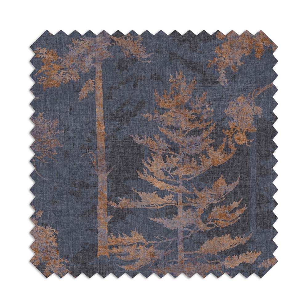 Norse Forest Navy & Bark Roman Blind