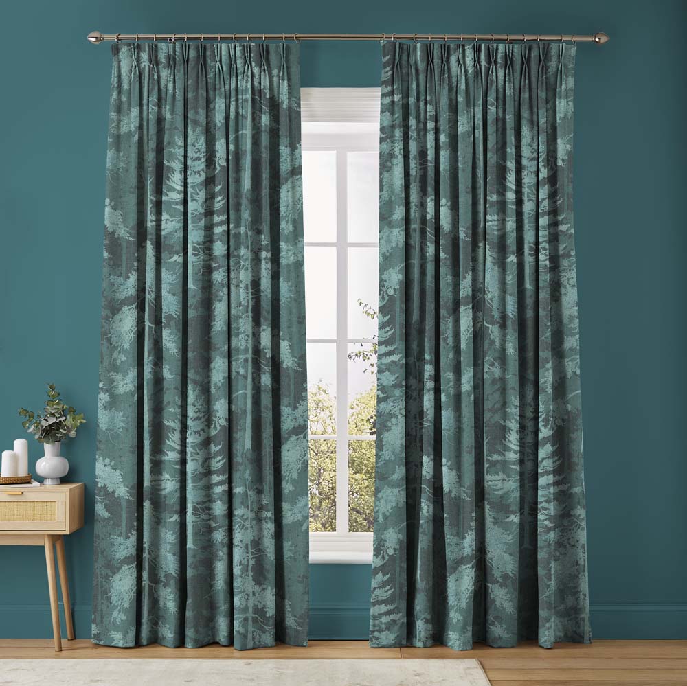 Norse Forest Soft Teal Curtains