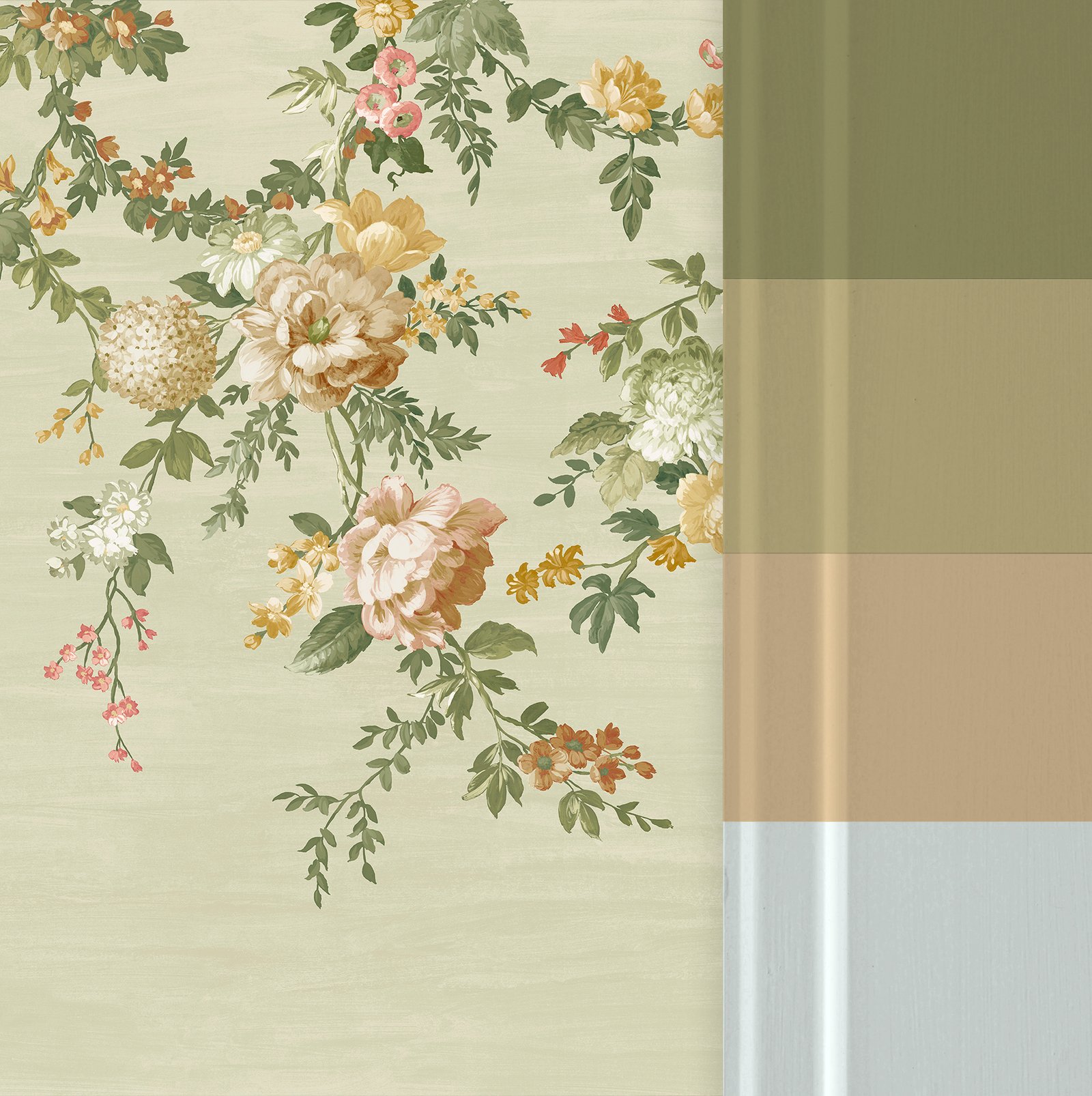 Hague Fleurs Sage Bespoke Mural