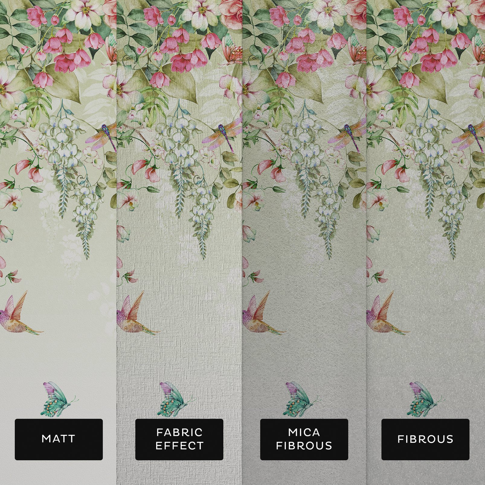 Ethereal Floral Viridis Bespoke Mural