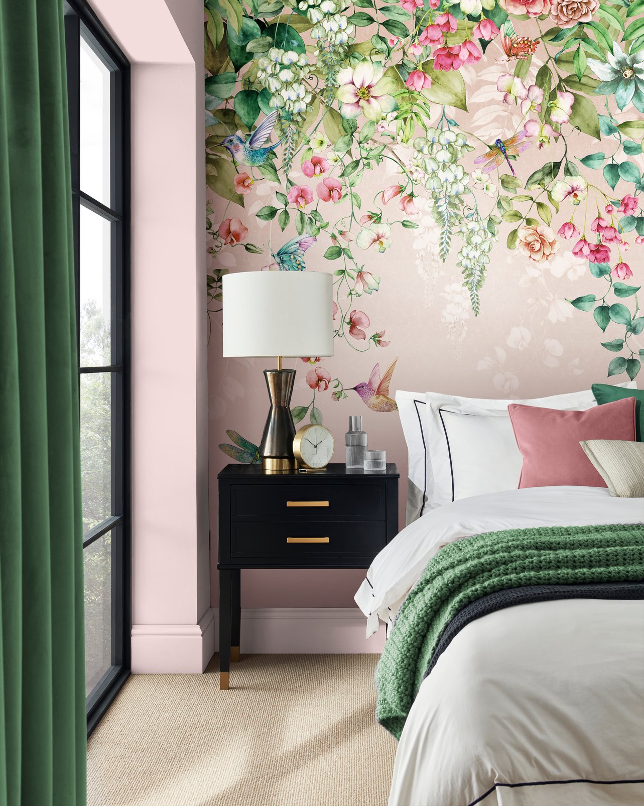 Ethereal Flora Blush Bespoke Mural