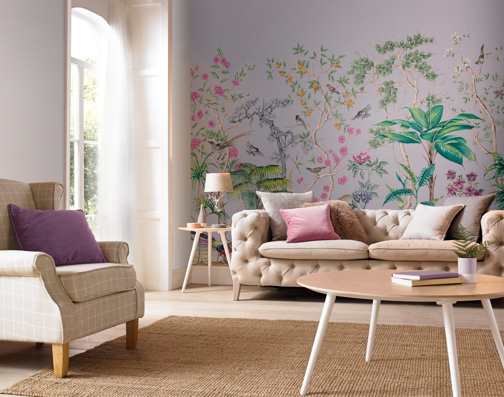 Mizuwonomu Tori Mauve Bespoke Mural