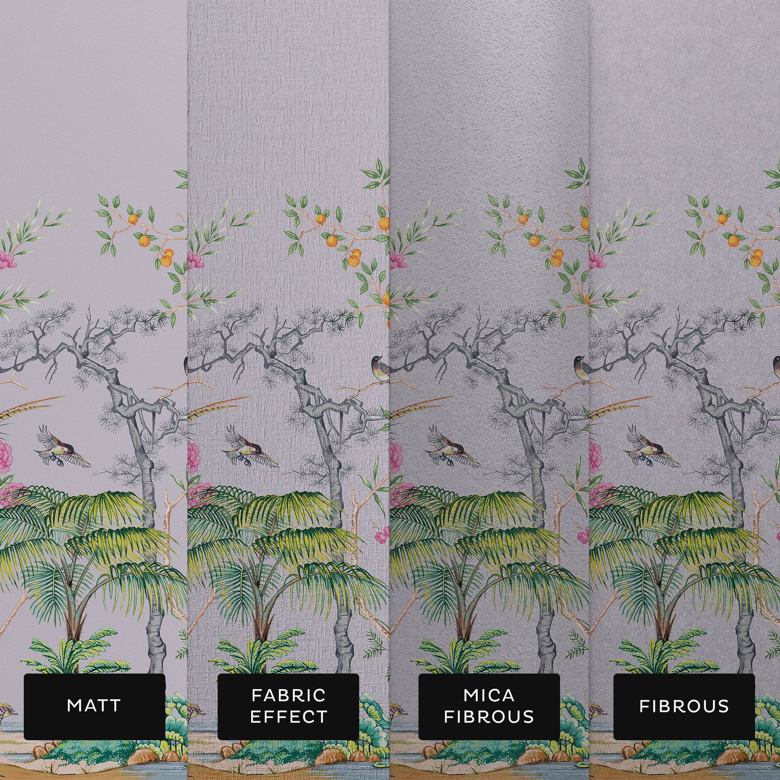 Mizuwonomu Tori Mauve Bespoke Mural