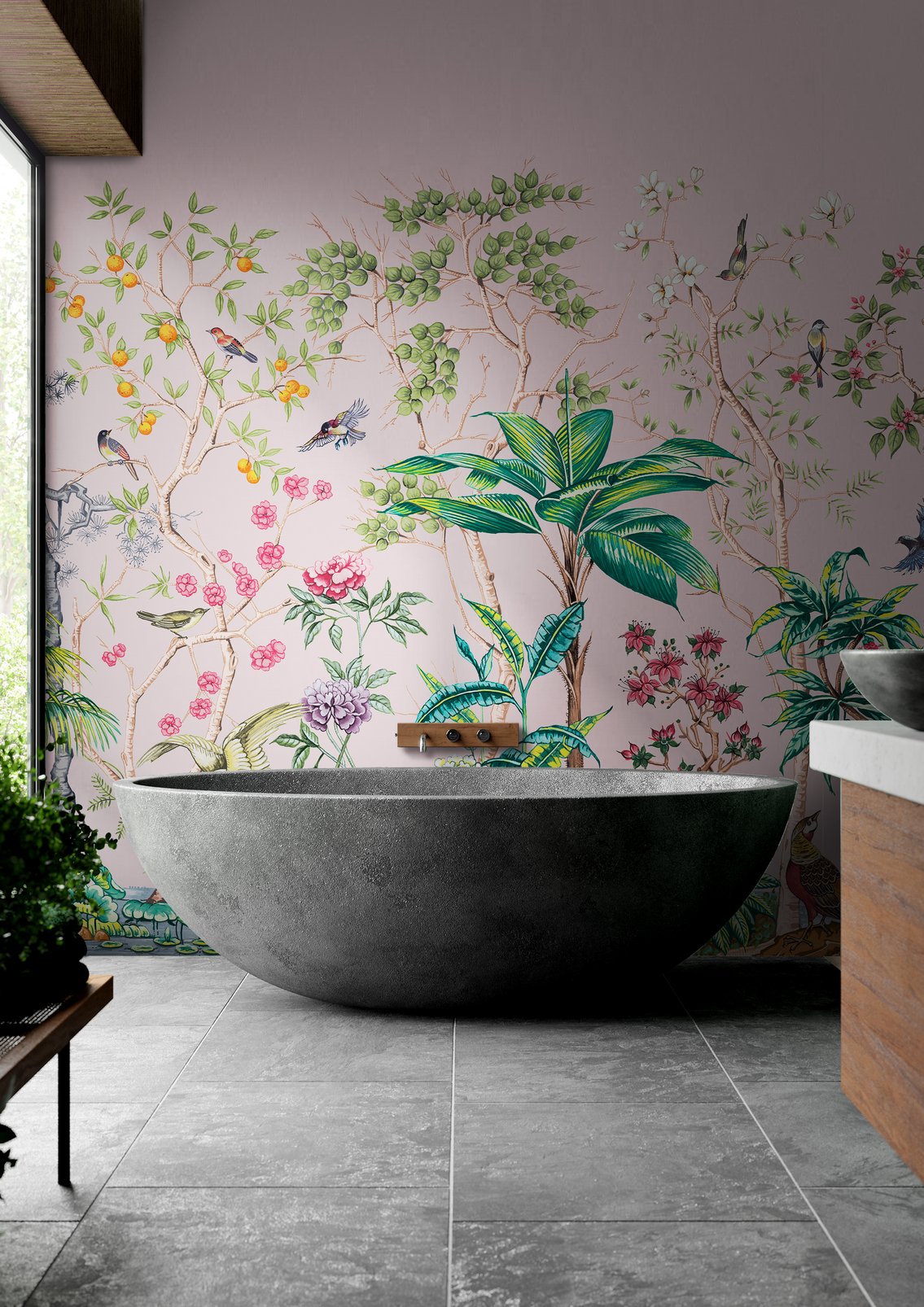 Mizuwonomu Tori Blush Bespoke Mural