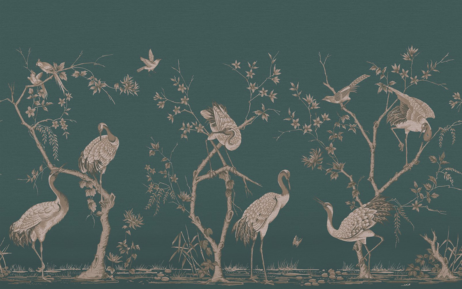 Grazing Cranes Twilight BeSpoke Mural