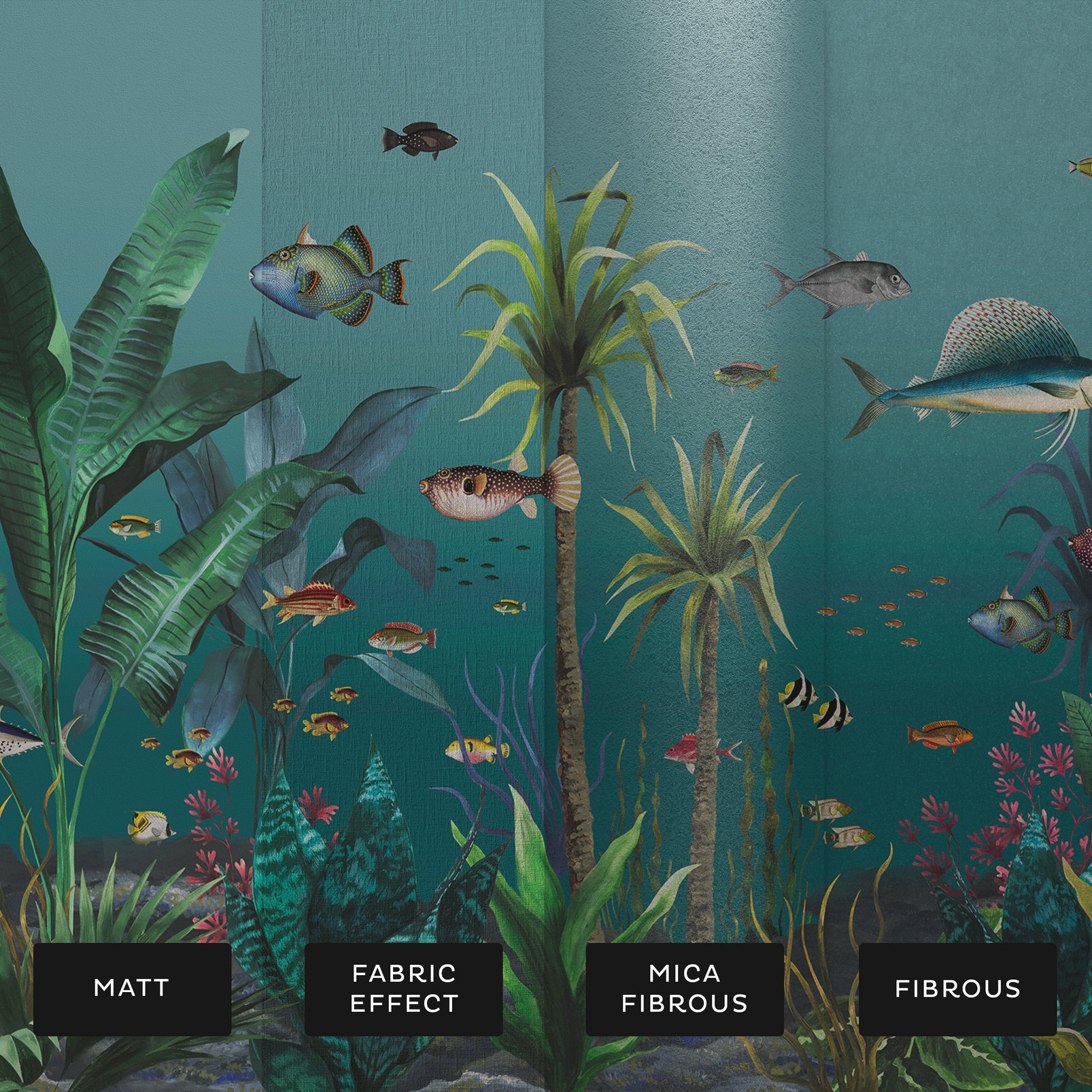 Technicolour Aquarium Teal Bespoke Mural