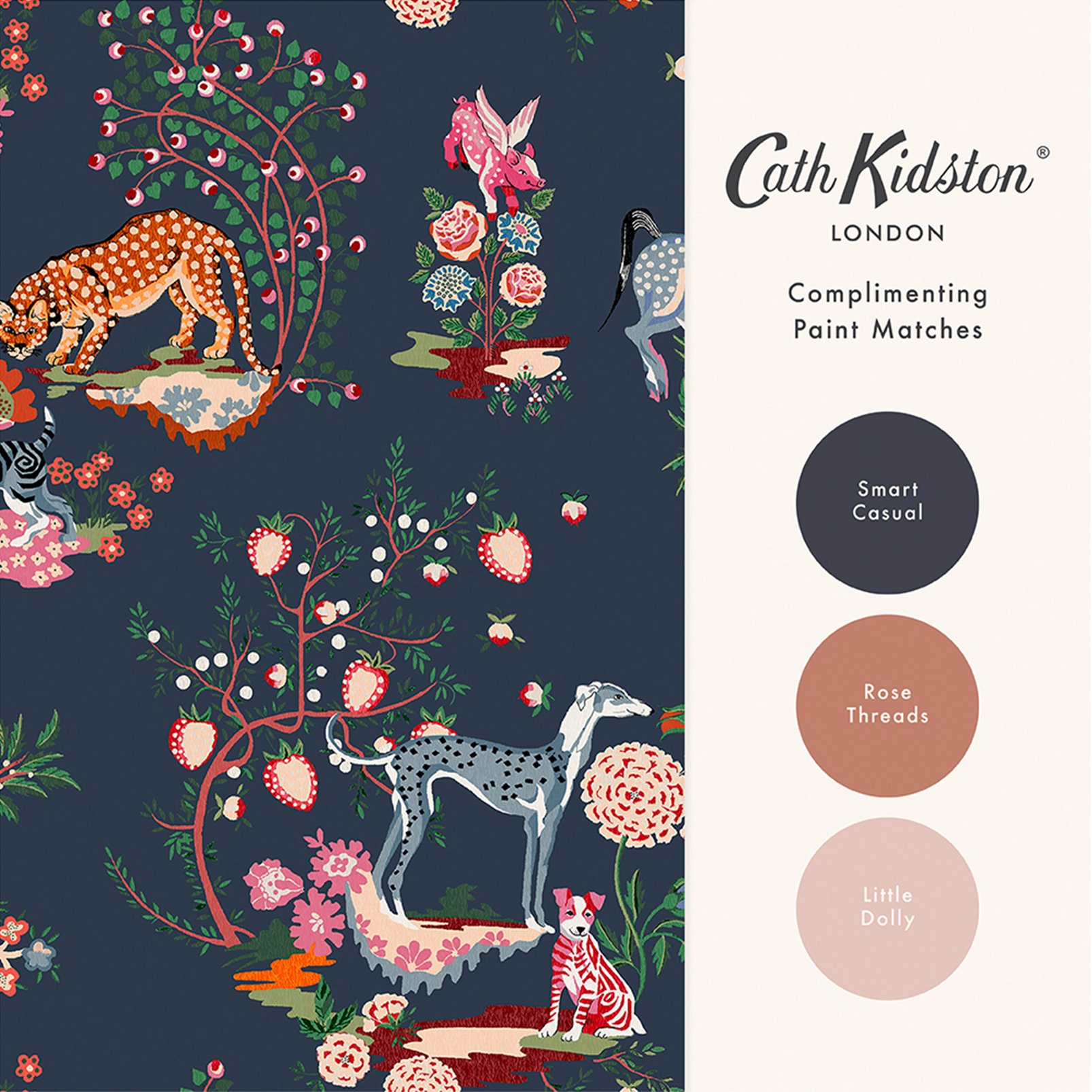Cath Kidston Painted Kingdom Navy Wallpaper Cath Kidston Painted Kingdom Navy Wallpaper