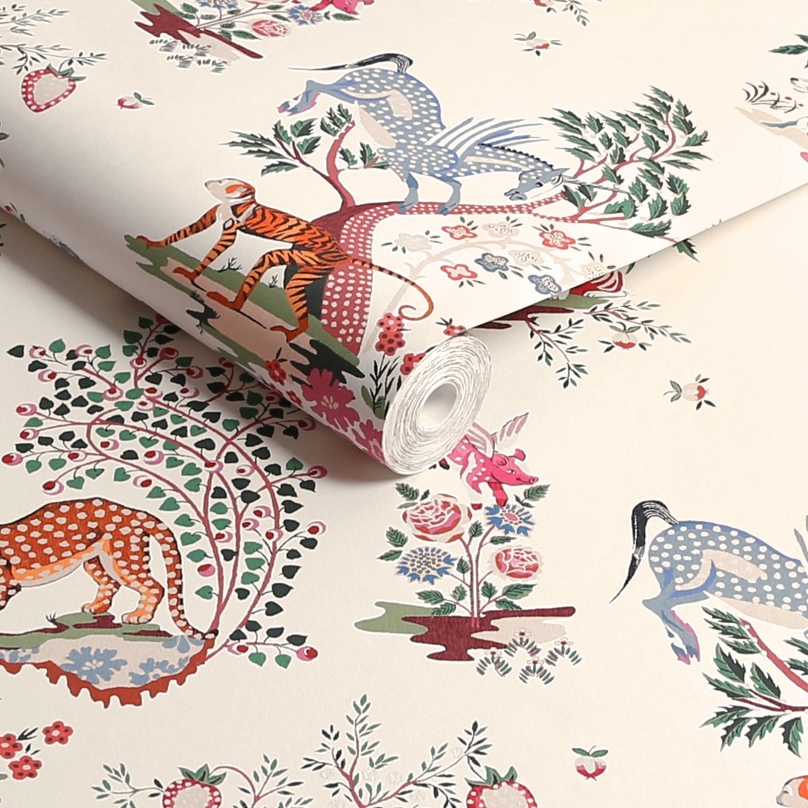 Cath Kidston Painted Kingdom Natural Wallpaper