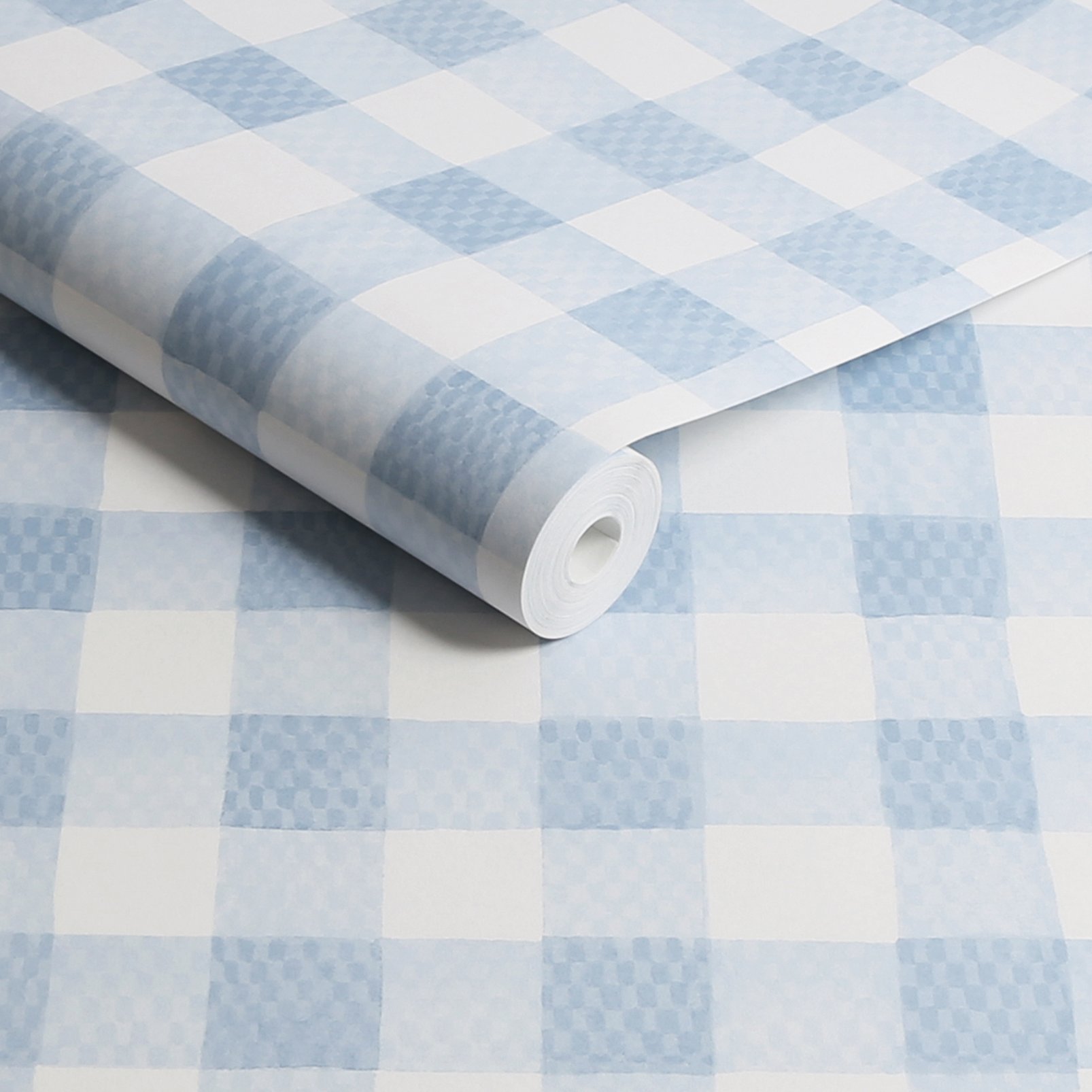 Cath Kidston Painted Gingham Blue Wallpaper
