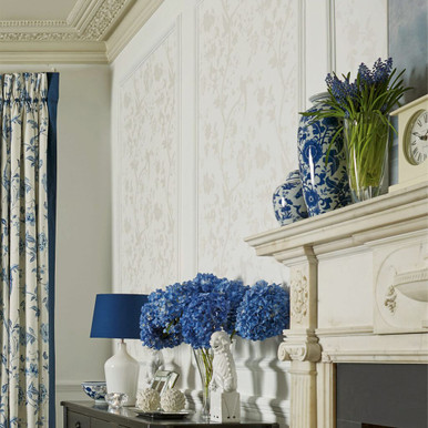 Laura Ashley Oriental Garden Pearlescent White Wallpaper Laura Ashley Oriental Garden Pearlescent White Wallpaper