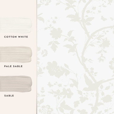 Laura Ashley Oriental Garden Pearlescent White Wallpaper Laura Ashley Oriental Garden Pearlescent White Wallpaper