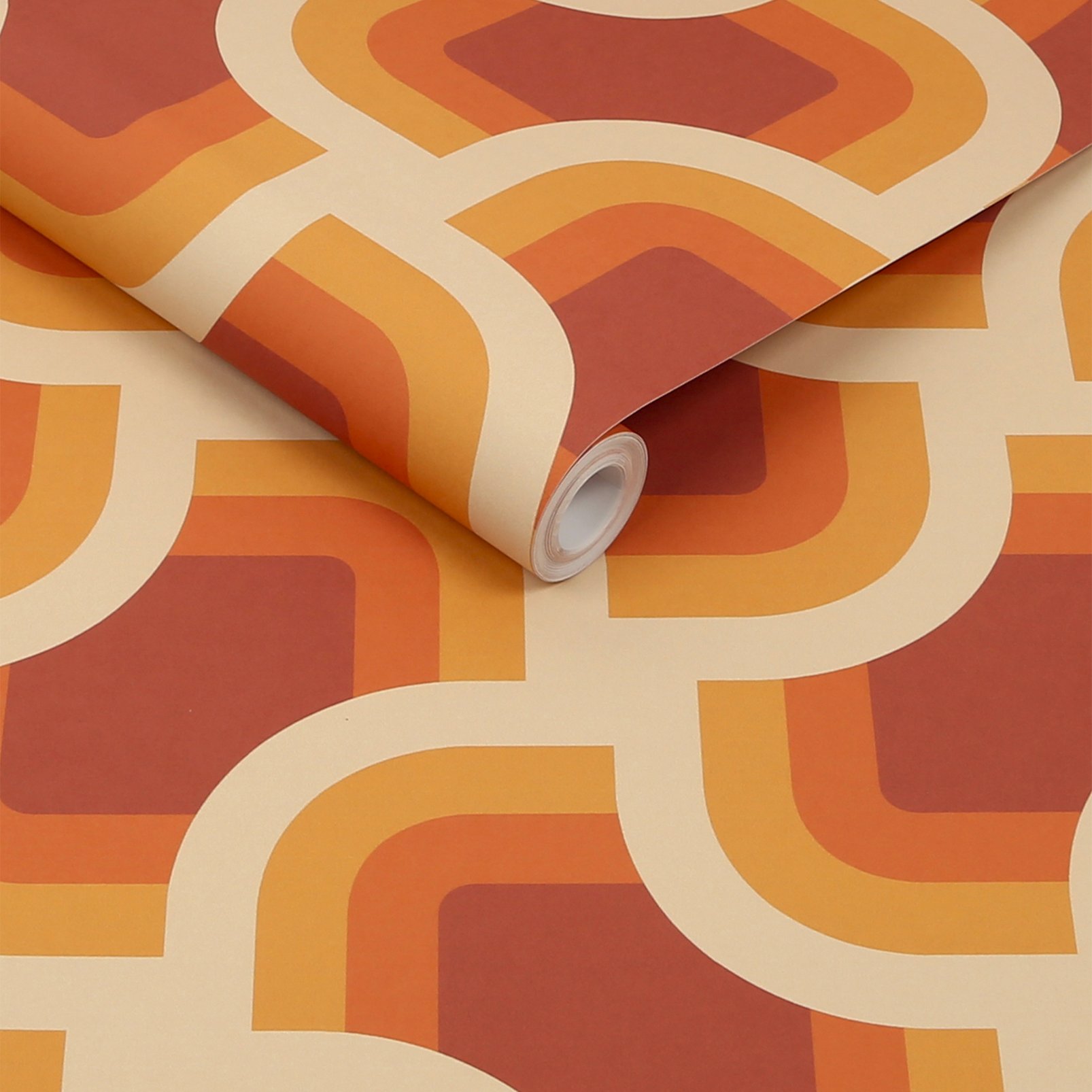 Nicole Miller Retro Geo Peel & Stick Clay / Turmeric Wallpaper - 127442_ROLLSHOT_RETRO GEO CLAY TUMERIC_01.jpg