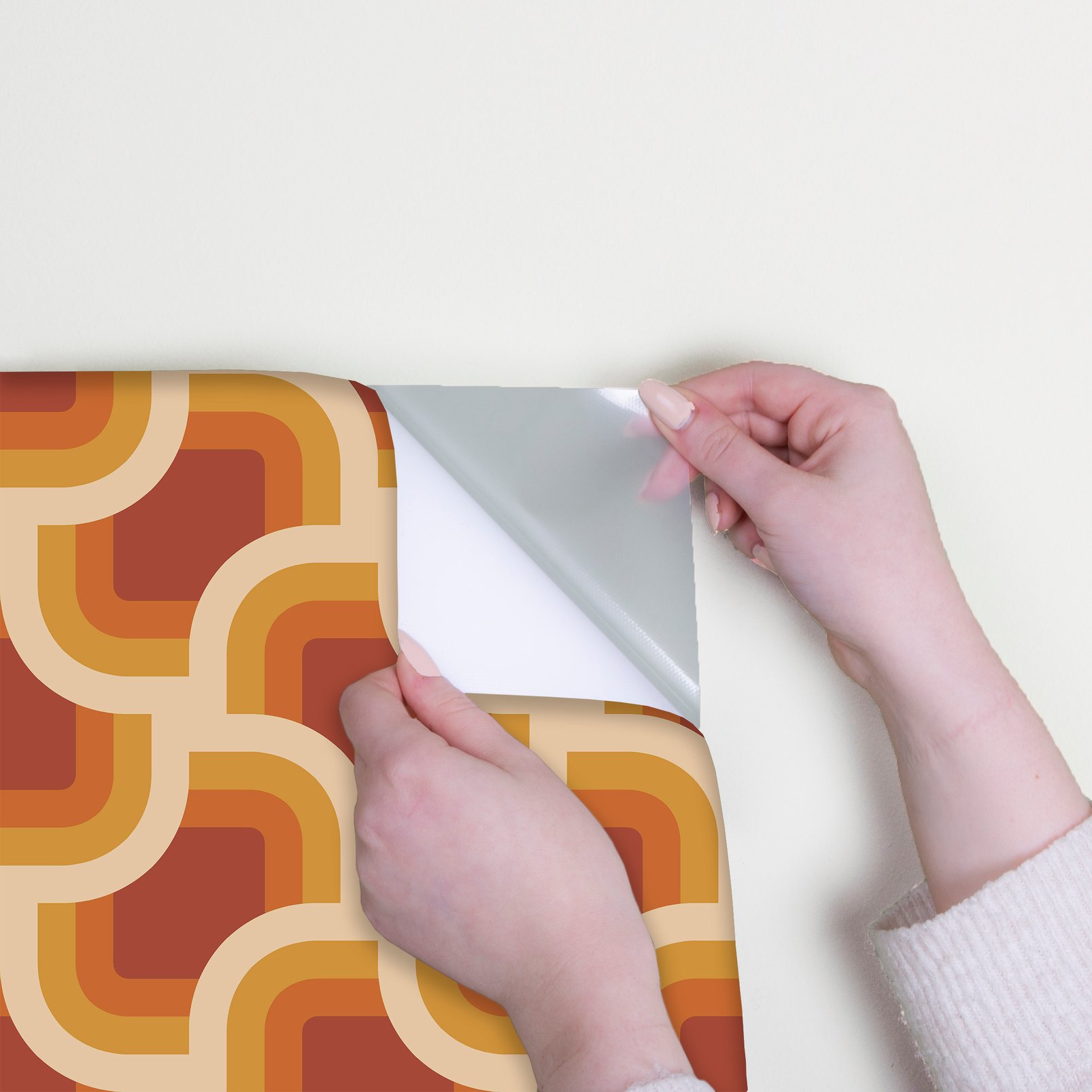 Nicole Miller Retro Geo Peel & Stick Clay / Turmeric Wallpaper - 127442_DETAIL_RETRO GEO CLAY TURMERIC_01.jpg