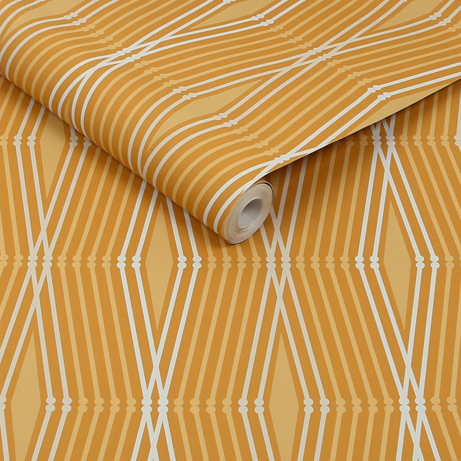 Nicole Miller Hard Edge Ogee Peel & Stick Turmeric Wallpaper - 127439_ROLLSHOT_HARD EDGE OGEE TUMERIC_01.jpg