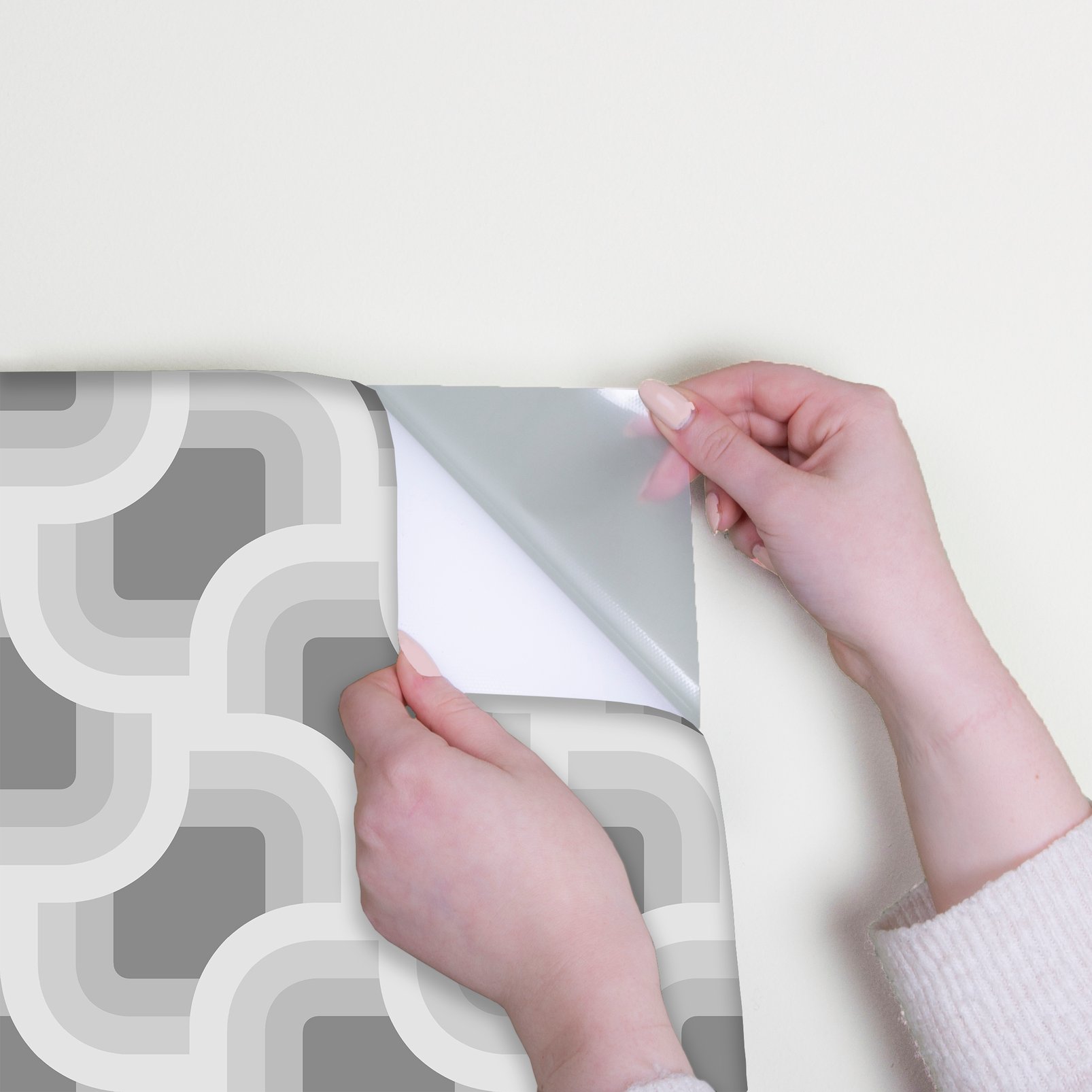 Nicole Miller Retro Geo Peel & Stick Smoke Wallpaper Nicole Miller Retro Geo Peel & Stick Smoke Wallpaper
