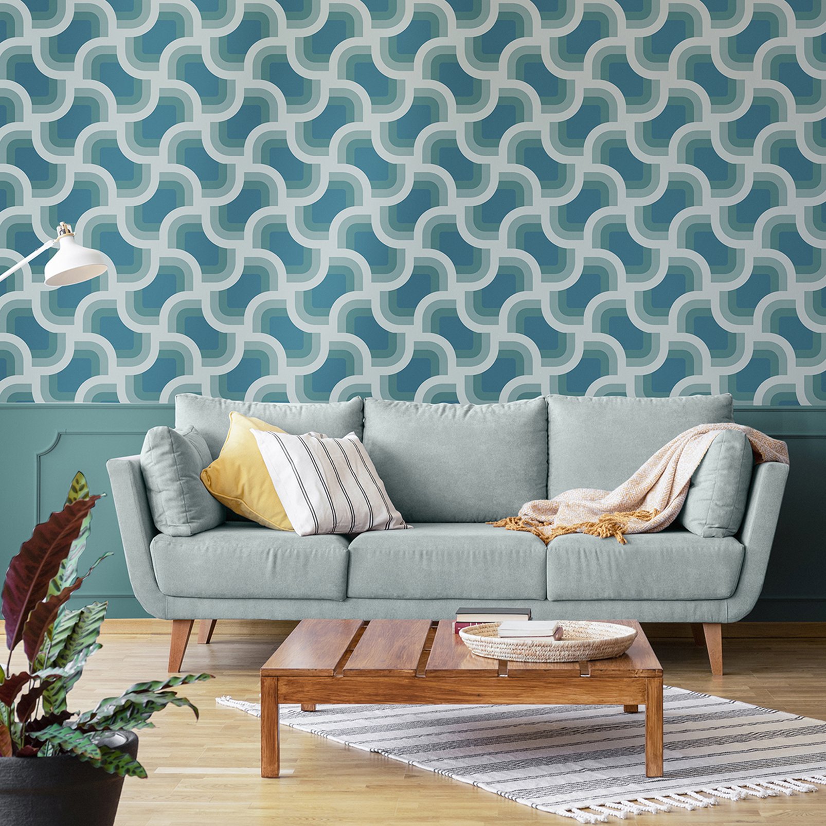 Nicole Miller Retro Geo Peel & Stick Peacock Blue Wallpaper - 127441_ROOMSET_RETRO GEO PEACOCK BLUE_01.jpg