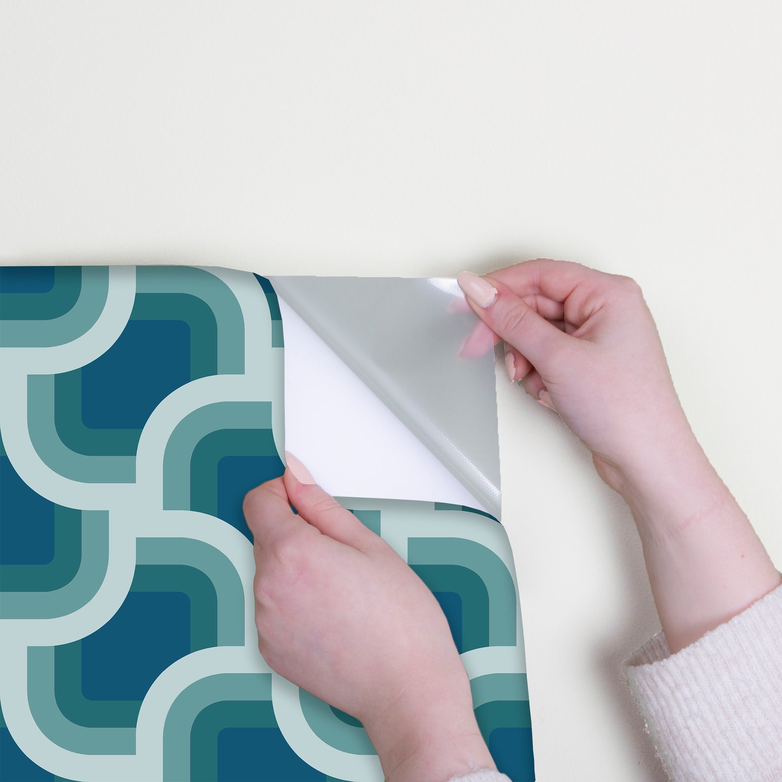 Nicole Miller Retro Geo Peel & Stick Peacock Blue Wallpaper - 127441_DETAIL_RETRO GEO PEACOCK BLUE_01.jpg