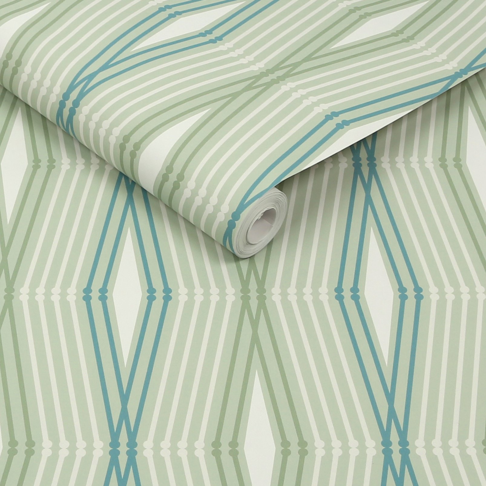 Nicole Miller Hard Edge Ogee Peel & Stick Sage Wallpaper - 127437_ROLLSHOT_HARD EDGE OGEE SAGE_01.jpg