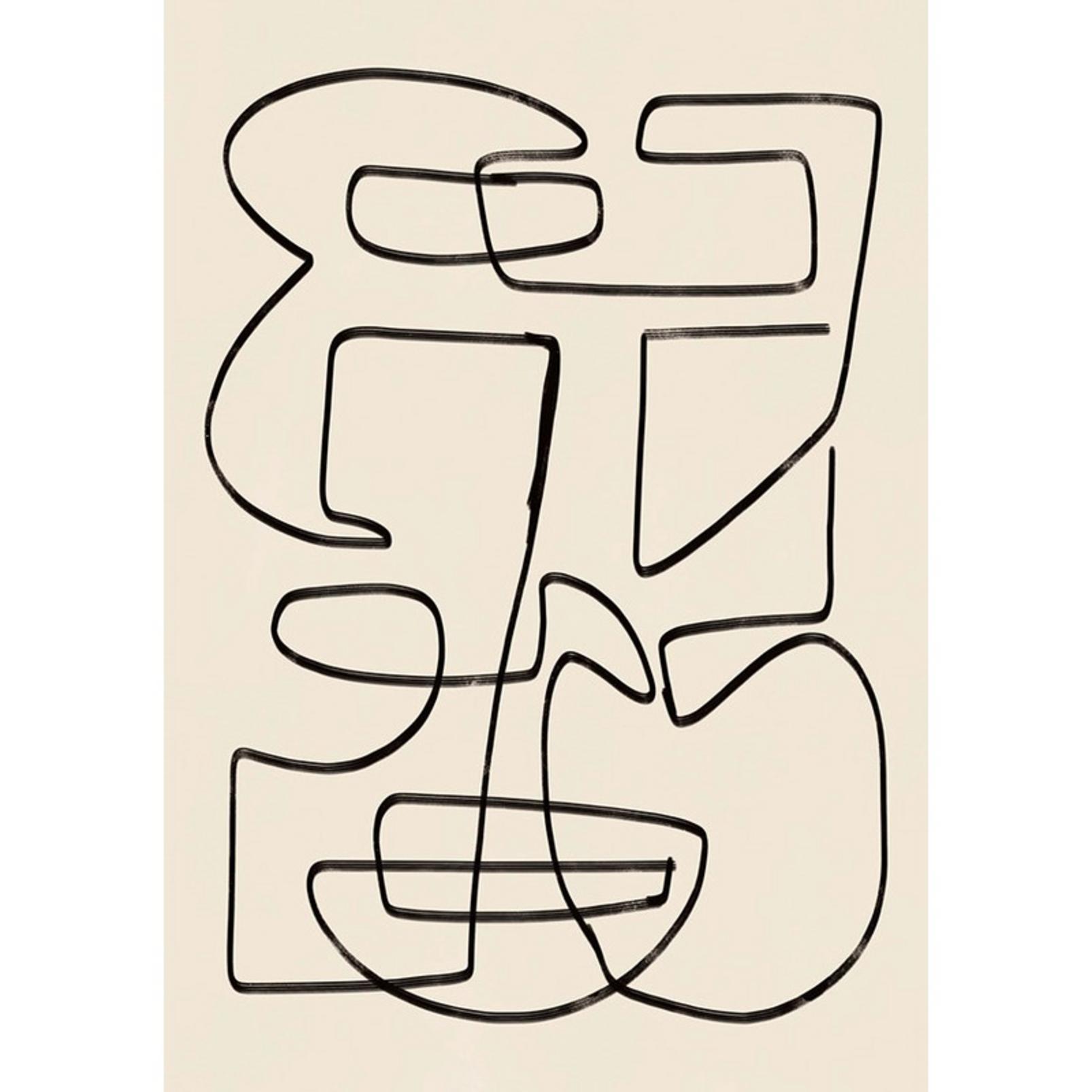 Abstract Line I Black and White Wall Art