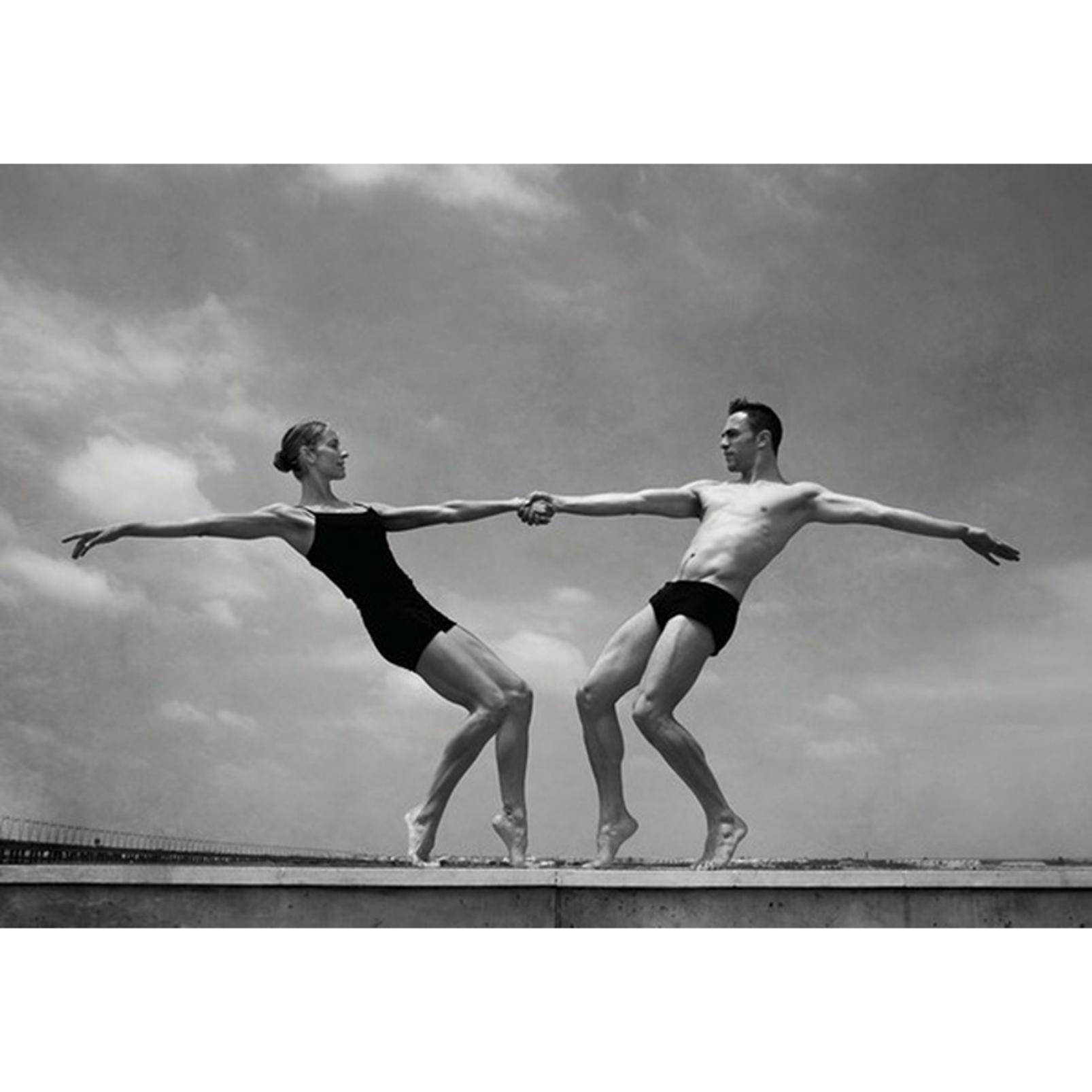 Dancers by the Beach Black and White Wall Art