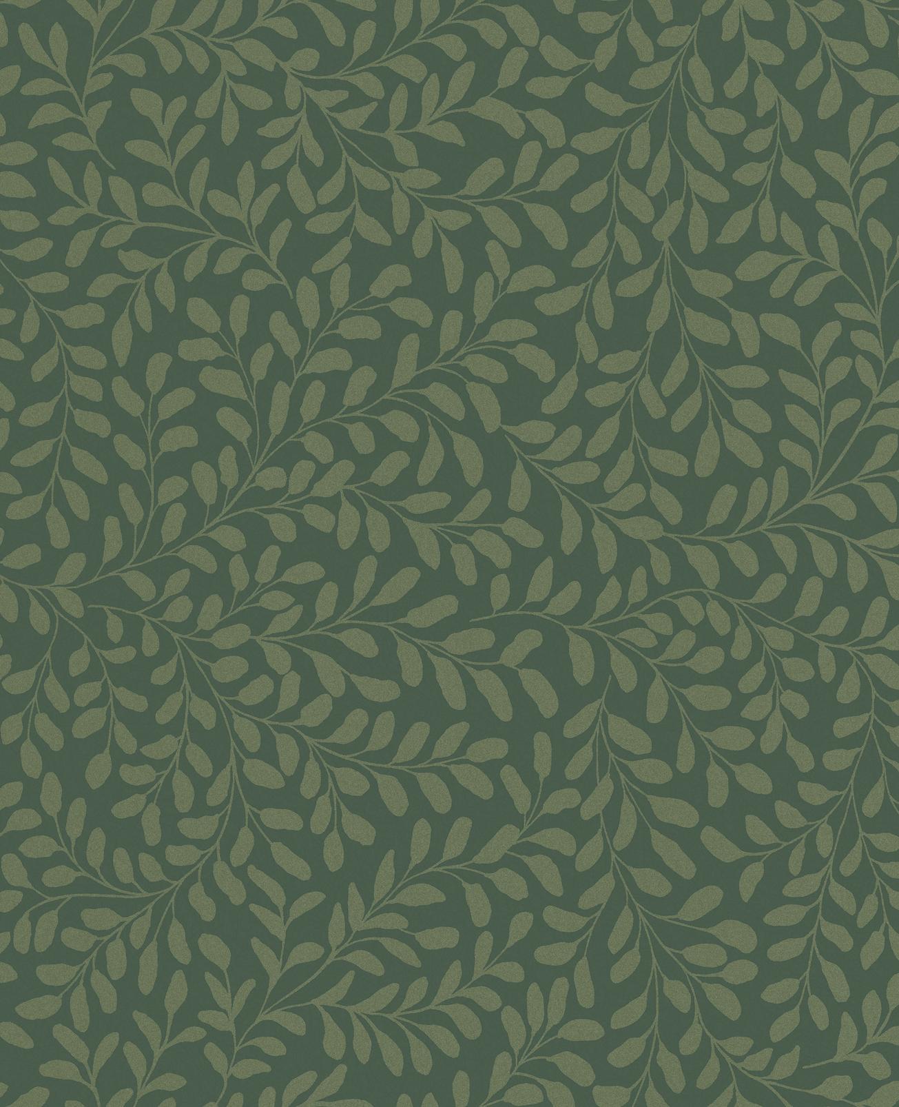 Gilded Leaf Olive Wallpaper