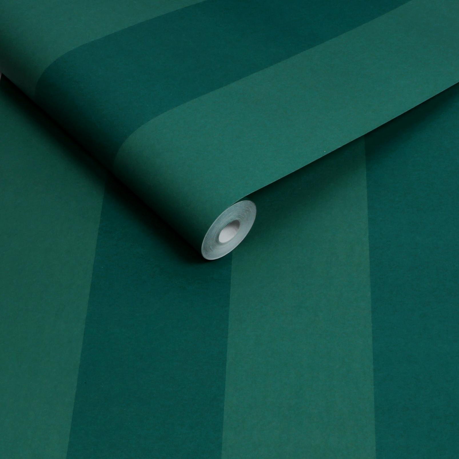 Quartet Stripe Emerald Wallpaper