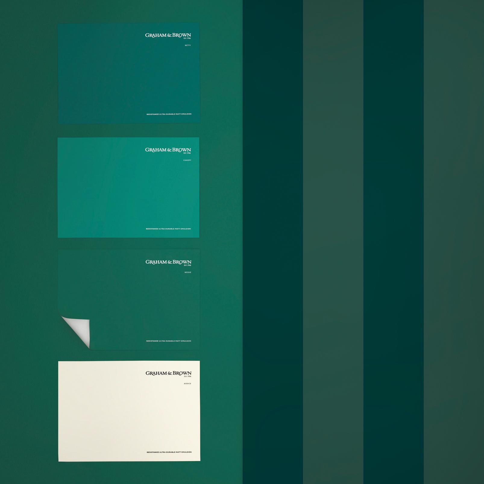 Quartet Stripe Emerald Wallpaper