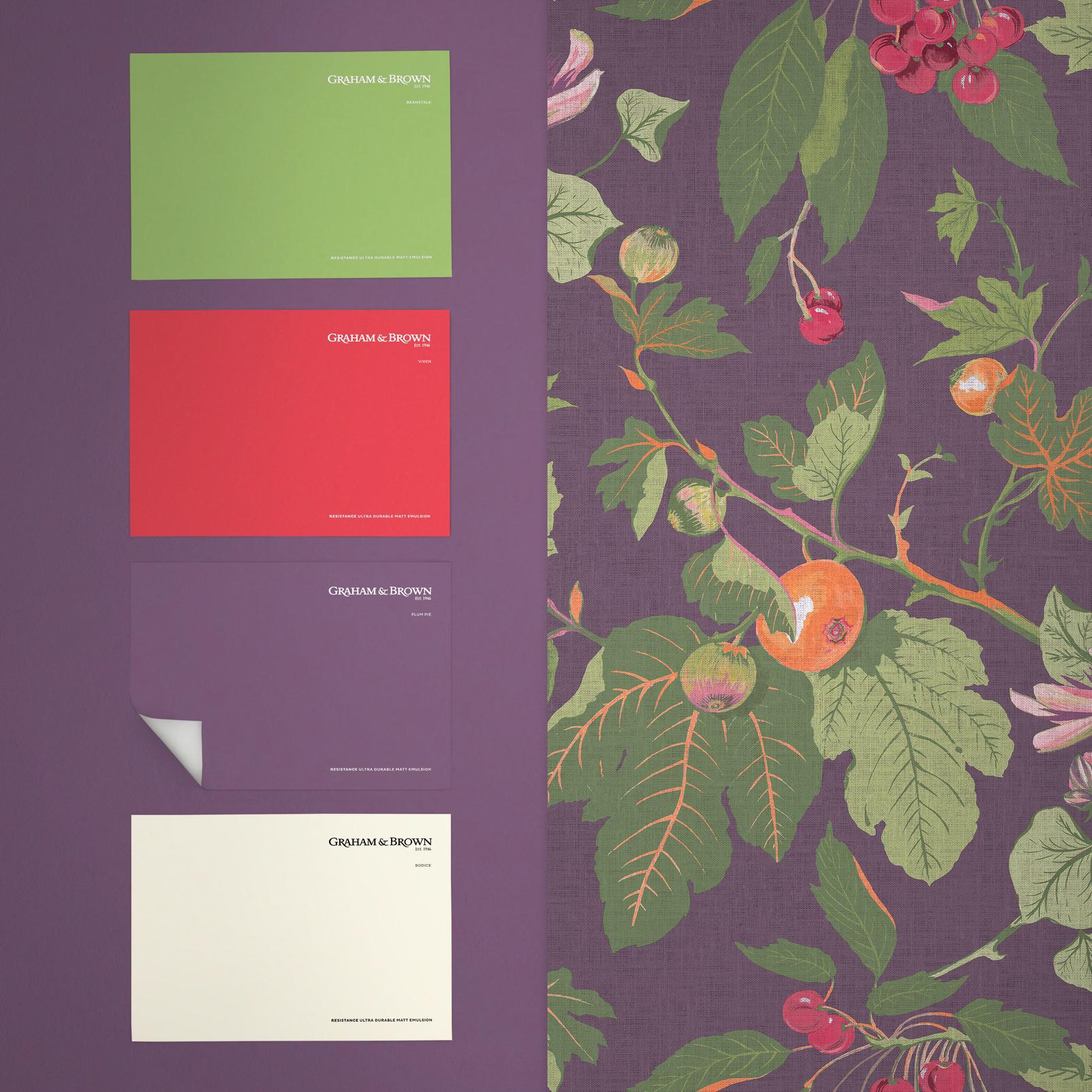 Craftwork Trail Plum Wallpaper