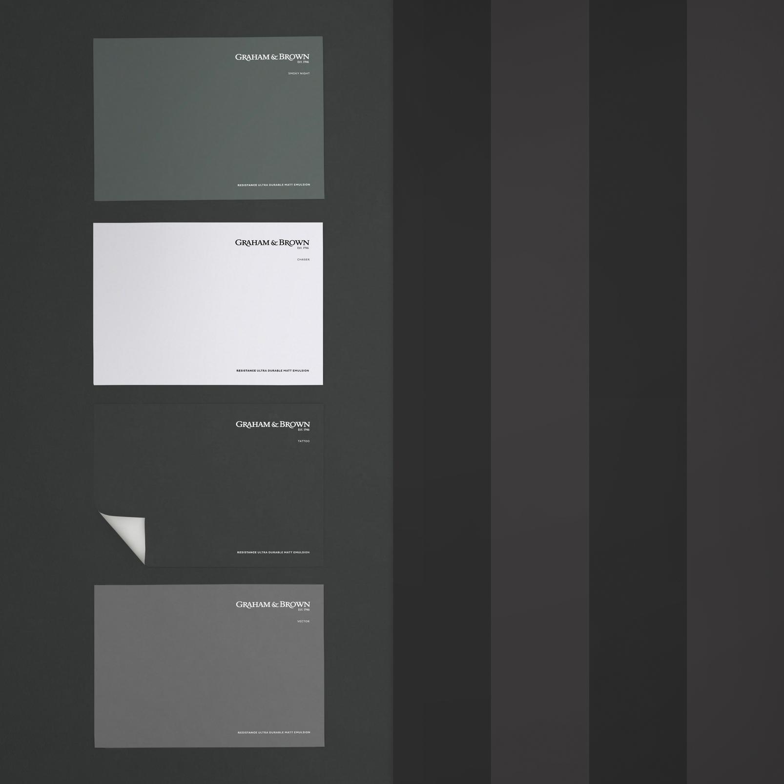 Quartet Stripe Charcoal Wallpaper