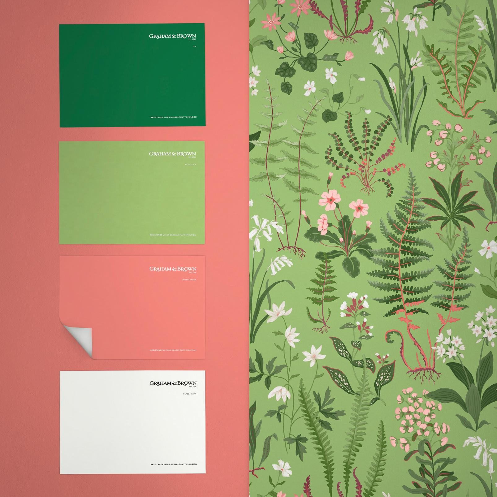 Oshibana Green Wallpaper