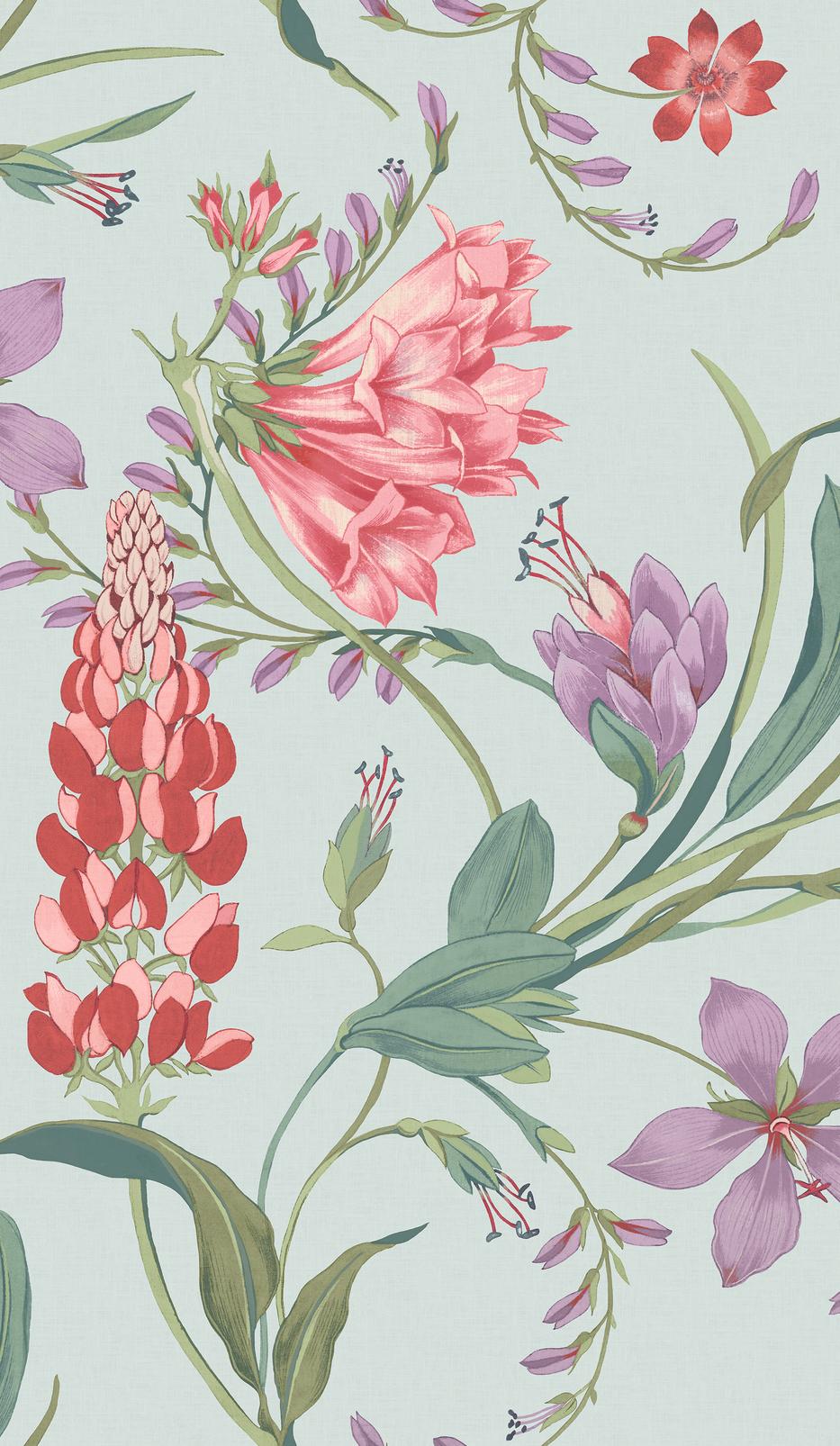 Botanists Scroll Duck Egg Wallpaper 