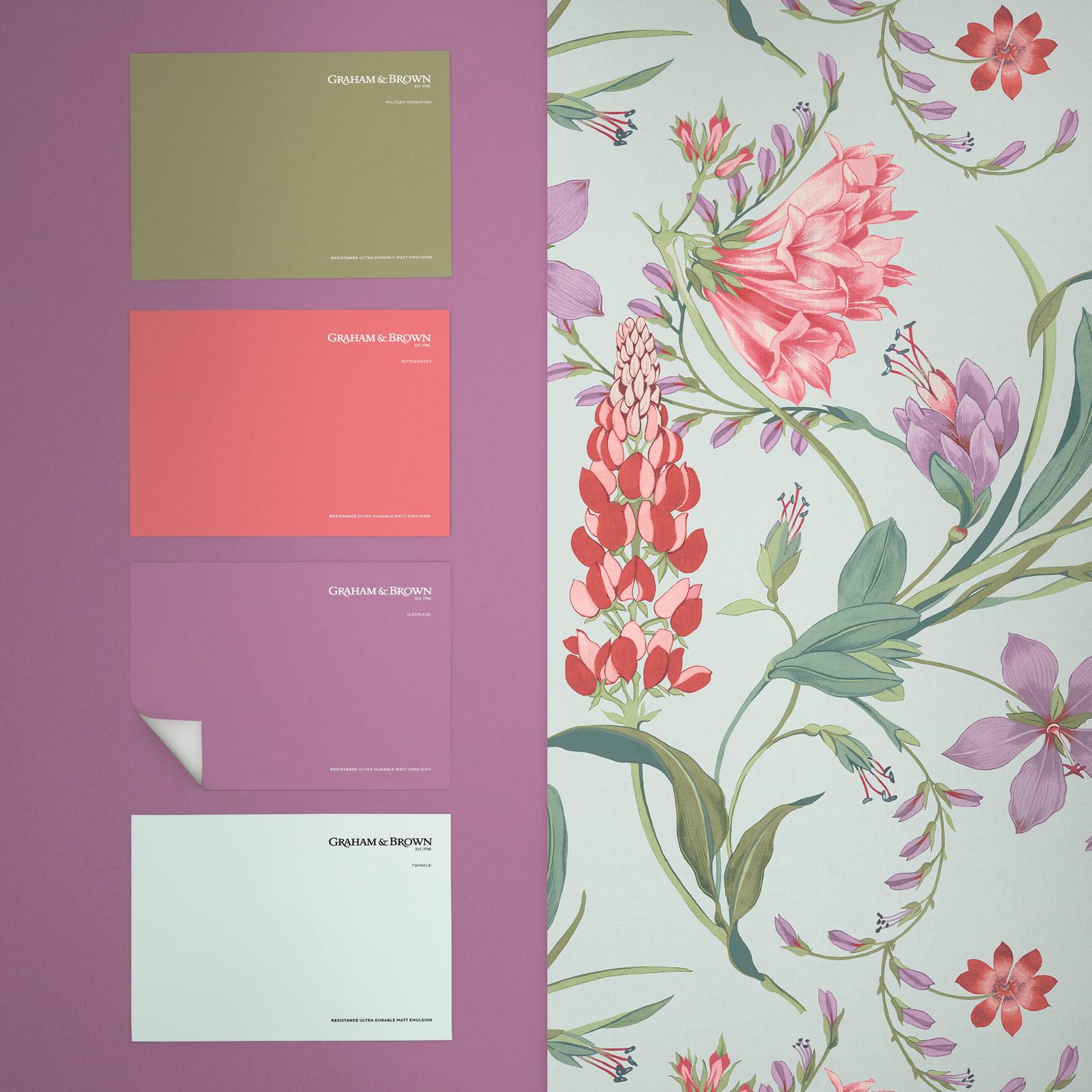 Botanists Scroll Duck Egg Wallpaper 