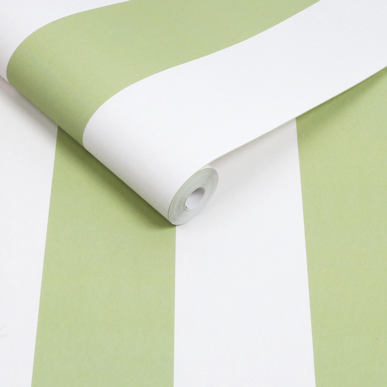 Quartet Stripe Green Wallpaper