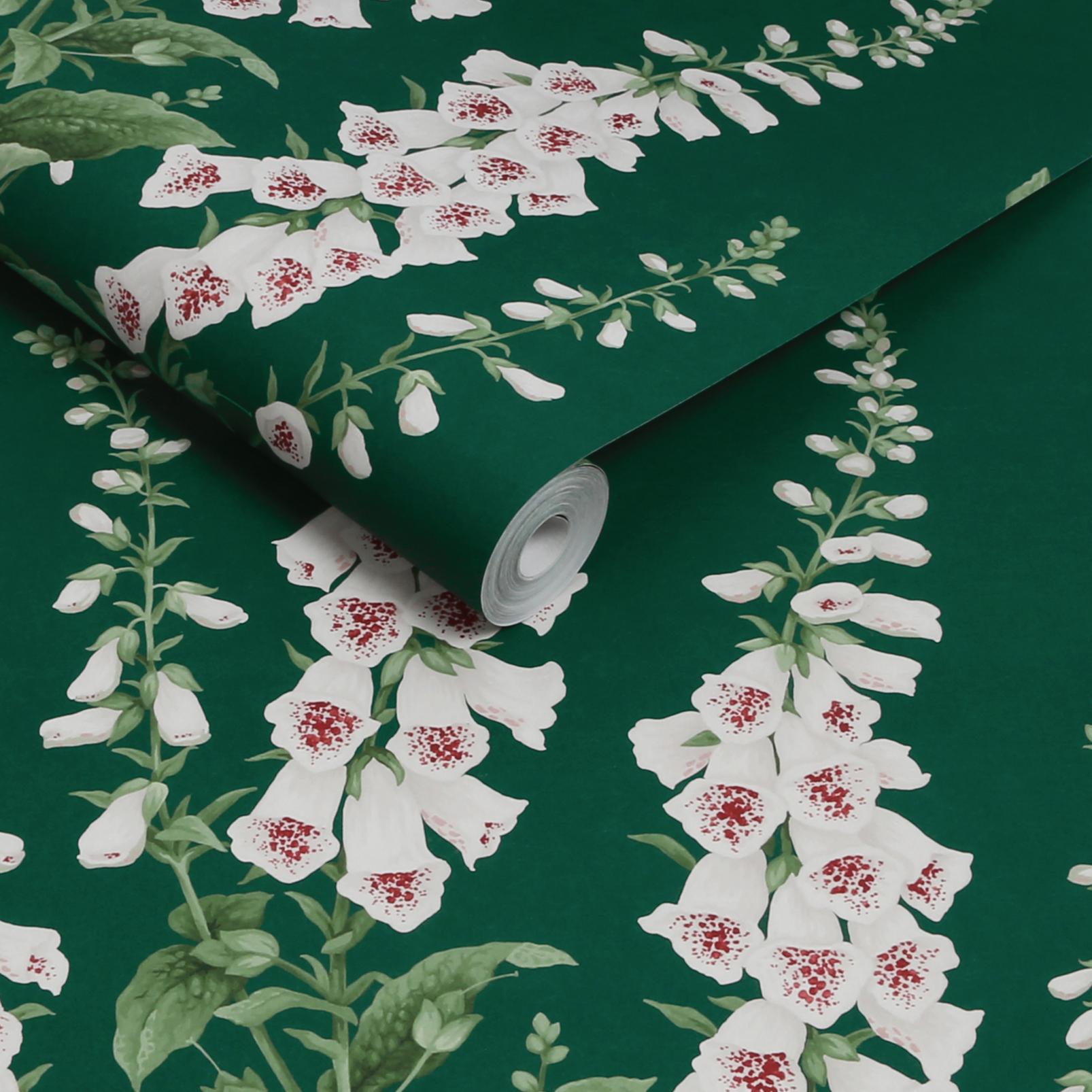 Foxglove Emerald Wallpaper