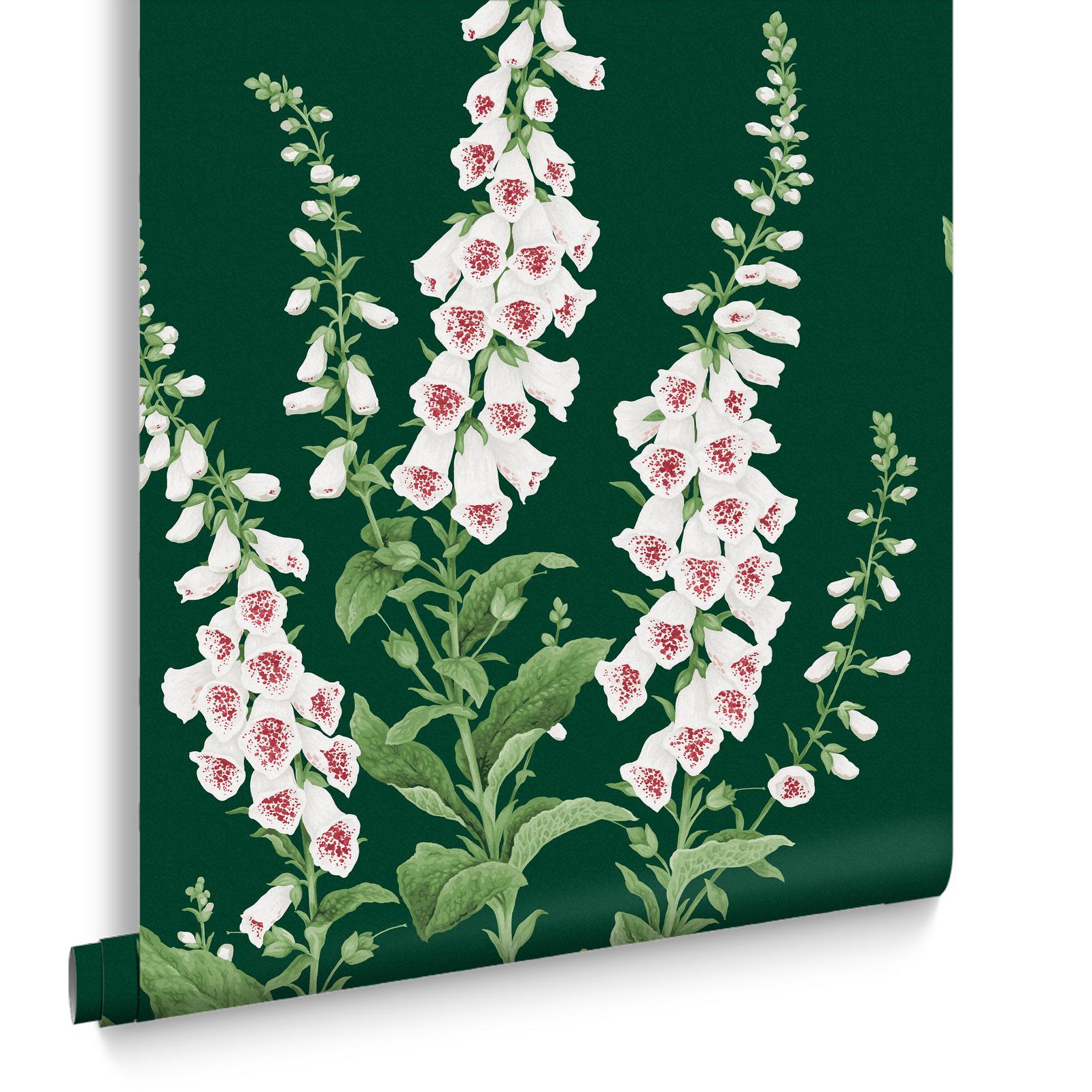 Foxglove Emerald Wallpaper