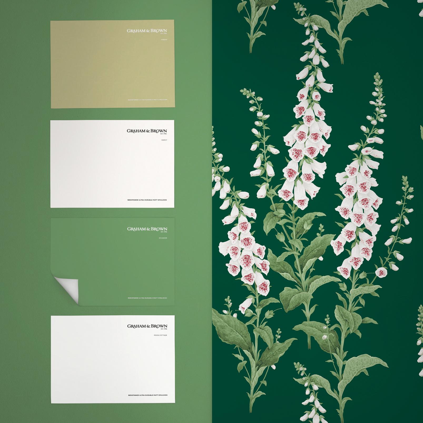 Foxglove Emerald Wallpaper