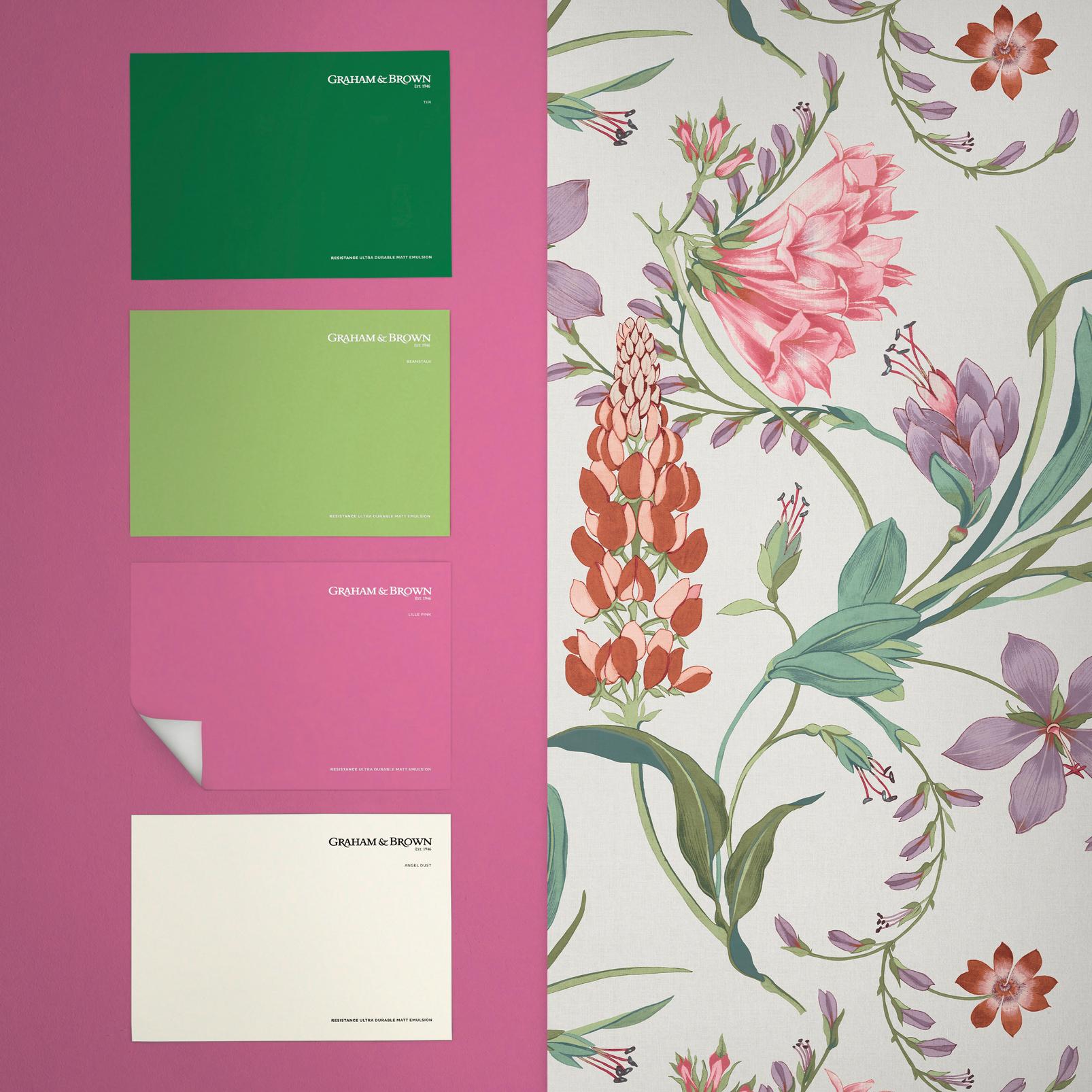 Botanists Scroll Pink Wallpaper